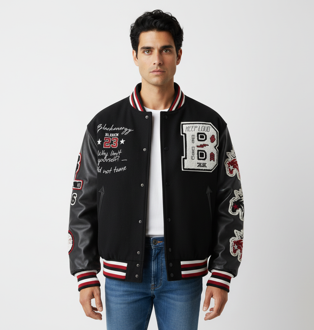Heavy Embroidery Baseball Jacket – Thick Fit