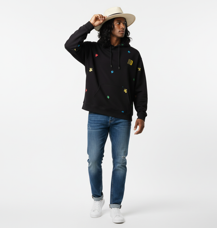 Casual Fit Plum Blossom Retro Hoodie