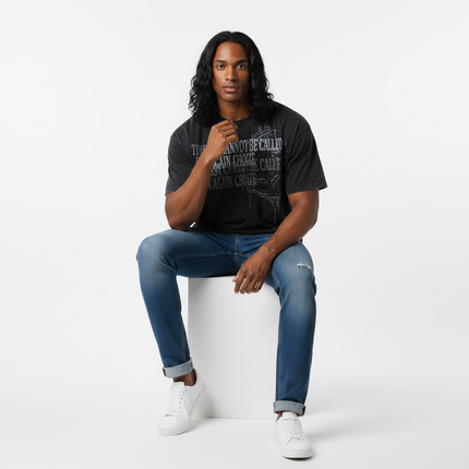 Retro Washed Castle Letter TShirt – Loose Fit