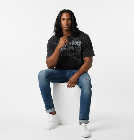 Retro Washed Castle Letter TShirt – Loose Fit