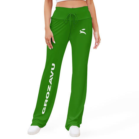 Green Wide-Leg Pants – Grozavu Street Edition