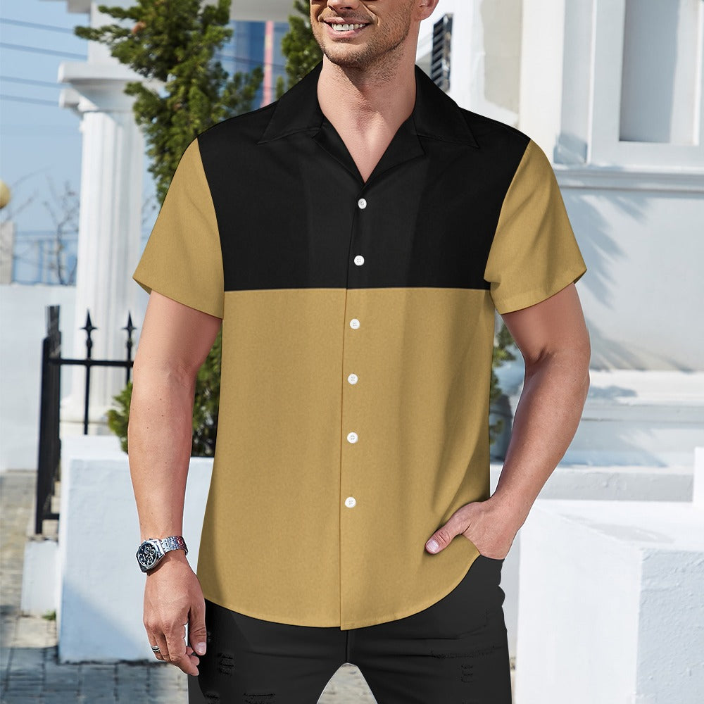 Cămașă pentru bărbați cu guler cubanez elastic