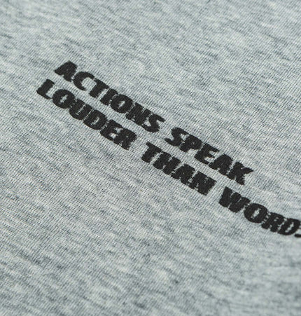 Letter Print Casual Pants – Loose Fit design with the phrase 'Actions Speak Louder Than Words' on soft fabric.