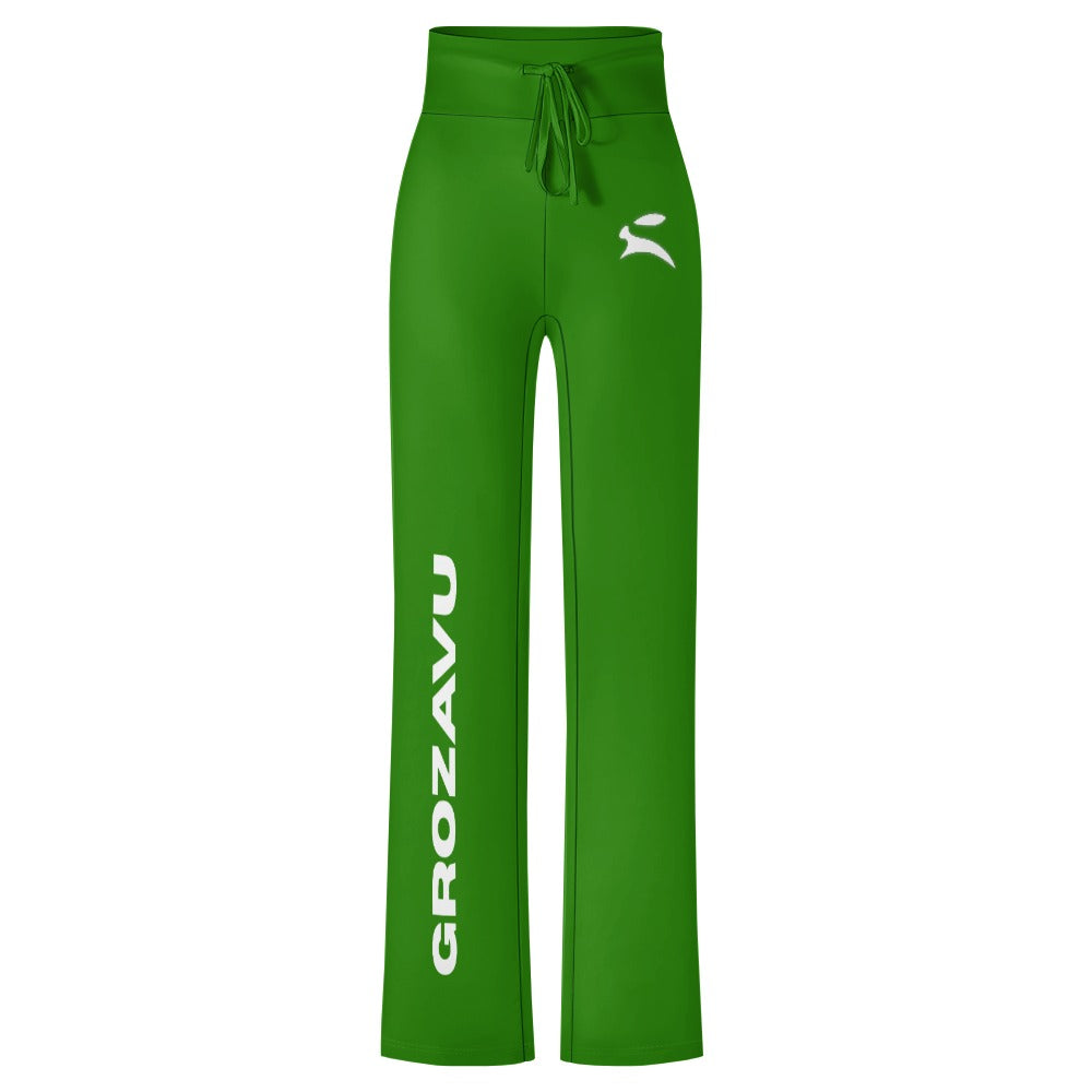 Green Wide-Leg Pants – Grozavu Street Edition