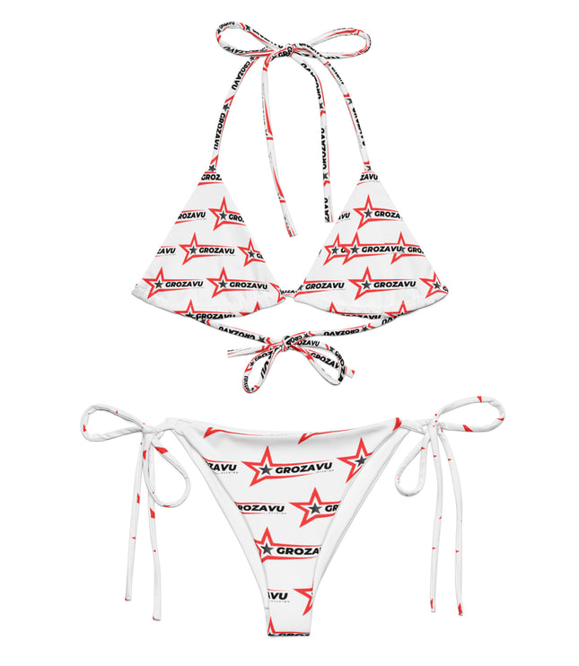 All-over print recycled string bikini