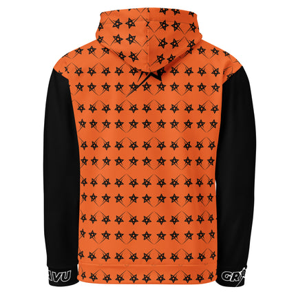 Vibrant Edge: Men’s Bold Orange Hoodie – Grave Streetwear Comfort & Style