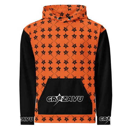 Vibrant Edge: Men’s Bold Orange Hoodie – Grave Streetwear Comfort & Style