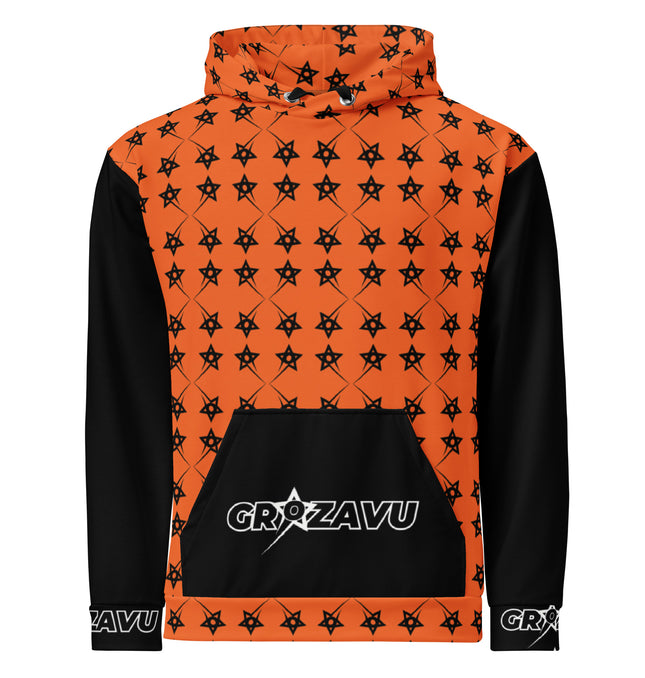 Vibrant Edge: Men’s Bold Orange Hoodie – Grave Streetwear Comfort & Style