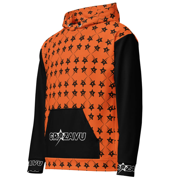 Vibrant Edge: Men’s Bold Orange Hoodie – Grave Streetwear Comfort & Style