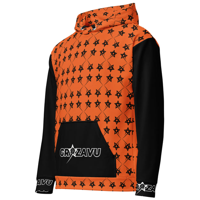 Vibrant Edge: Men’s Bold Orange Hoodie – Grave Streetwear Comfort & Style