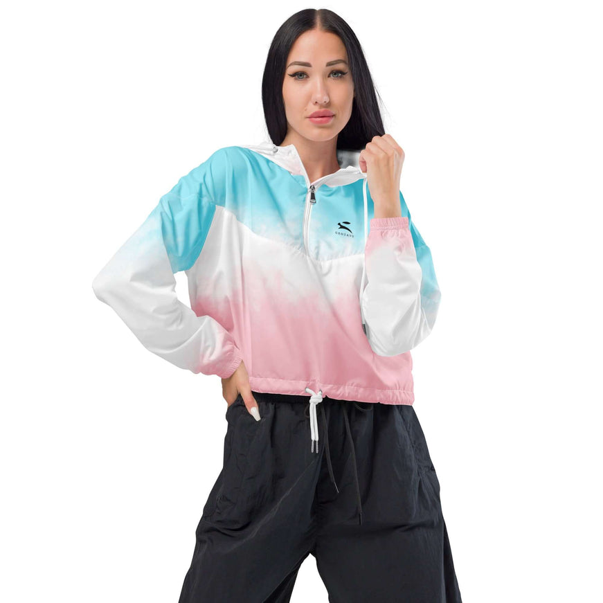 Close-up fabric and fit of ’S Cropped Windbreaker