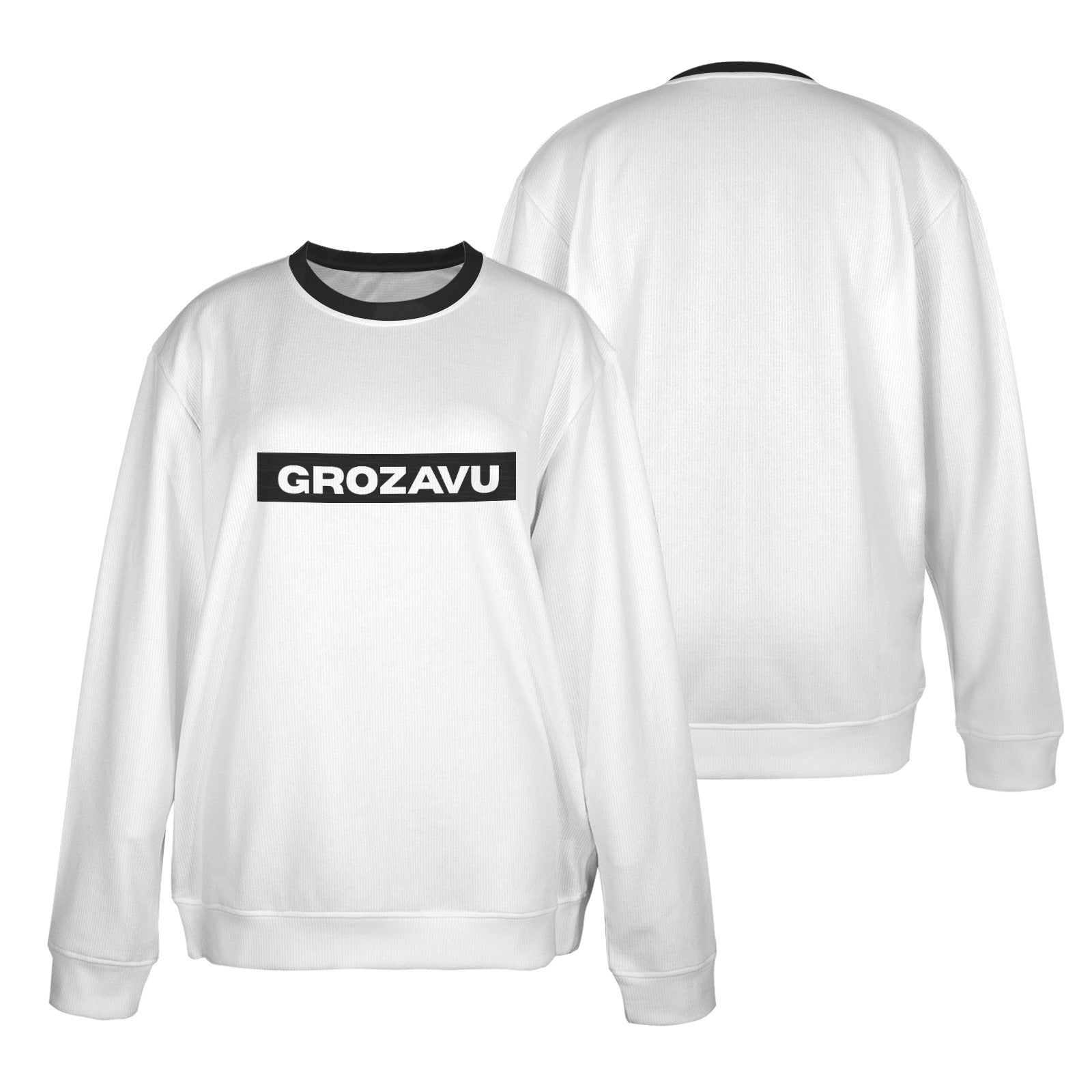 Suéter de Logo Blanco – Grozavu Classic Box Edition