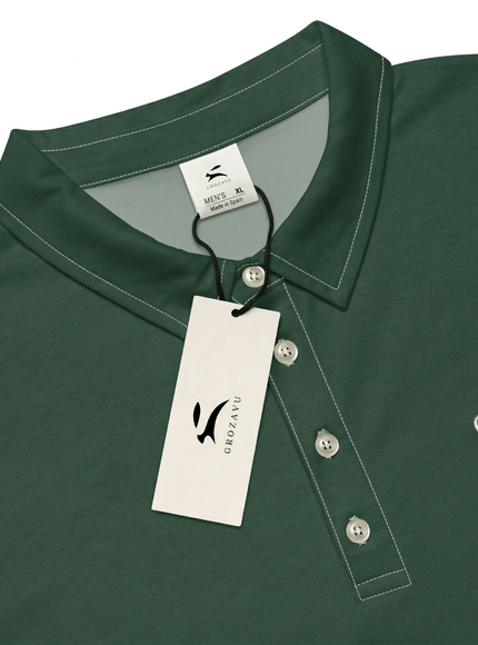 Close-up of slim polo fabric