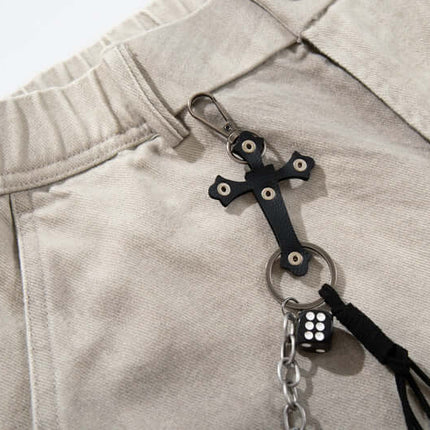 Jeans en denim à jambes droites en patchwork