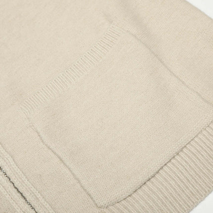 Chaqueta de Suéter de Punto con Cremallera – Cuello Alto