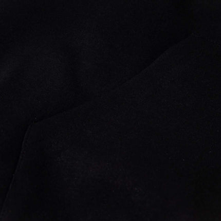 Close-up of the fabric texture used in the Cross Embroidered Hoodie – Loose Fit, highlighting its soft black material.
