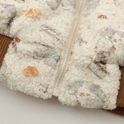 Bunny Ears Hooded Coat – Loose Fit close-up of soft fabric with colorful patterns