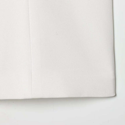 Casual Bow Detail Strap Top – Slim Fit close-up showing clean solid white fabric and elegant design.