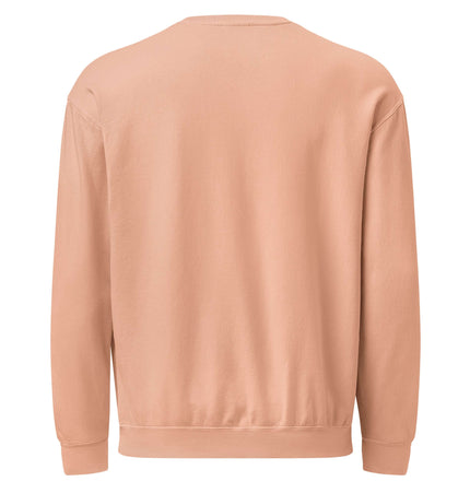 Back view of Comfort Colors 1466 Lightweight Crewneck in a soft peach color.