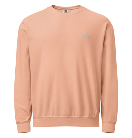 Comfort Colors 1466 Lightweight Crewneck in a soft peach color, featuring a classic crewneck design for modern comfort.