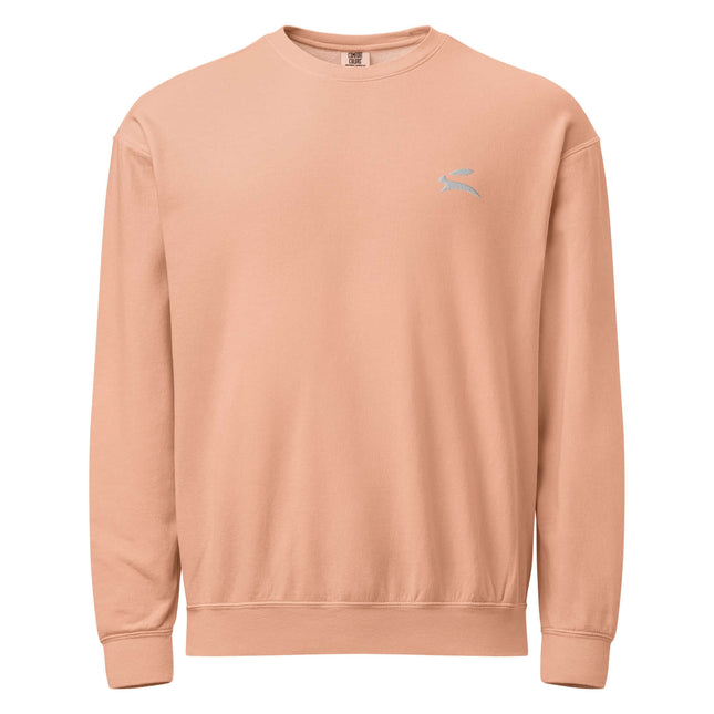 Comfort Colors 1466 Lightweight Crewneck in a soft peach color, featuring a classic crewneck design for modern comfort.