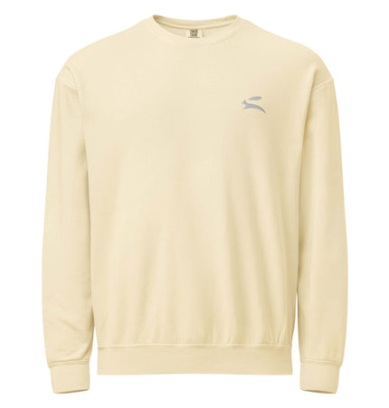 Comfort Colors 1466 Lightweight Crewneck in soft beige, featuring relaxed fit and seamless design perfect for layering.