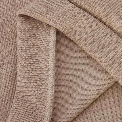 Cotton Blend Two-Piece Sports Set showcasing the soft fabric texture in a natural beige color.