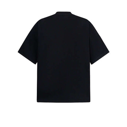 Creative Letter Print TShirt – Loose Fit black back view, relaxed oversized tee for summer leisure wear.