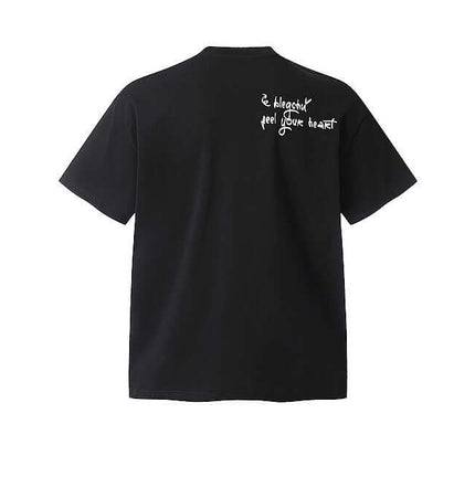 Creative Letter Print Loose Fit TShirt featuring a unique back design with text on a black background.