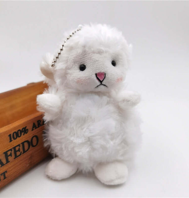 Plush Lamb Doll Bag Pendant Keychain - cute plush lamb design, perfect for bags, keys, and adding charm to outfits.