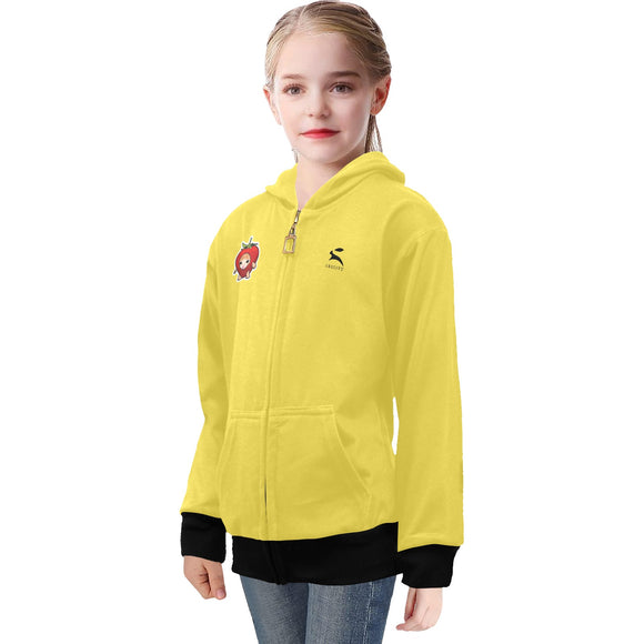 Felpa con zip gialla per ragazze – Grozavu Bright Edition