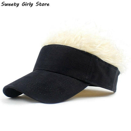 Novelty Baseball Cap Fake Hair Visor at €21.99