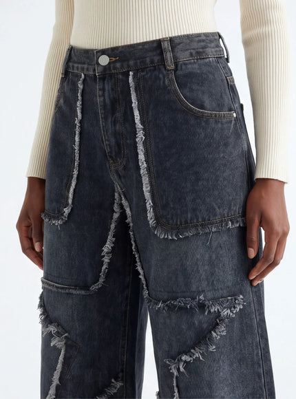 Lässige Jeans – aus atmungsaktivem Stoff mit raffinierten Details