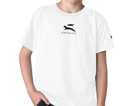 Maglietta Bianca in Cotone per Ragazzi – Grozavu Bunny