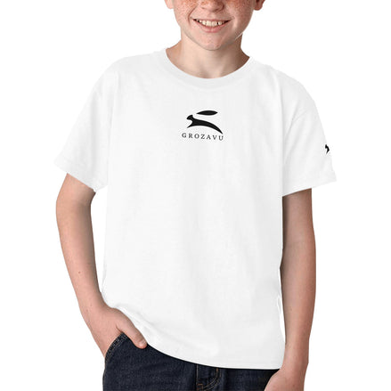 Camiseta de algodón blanca para niños – Grozavu Bunny