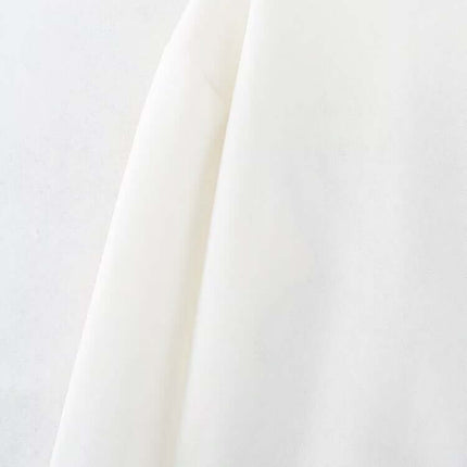 Embroidered Pattern Hoodie – Loose Fit close-up of soft white fabric showcasing smooth texture and high-quality material.