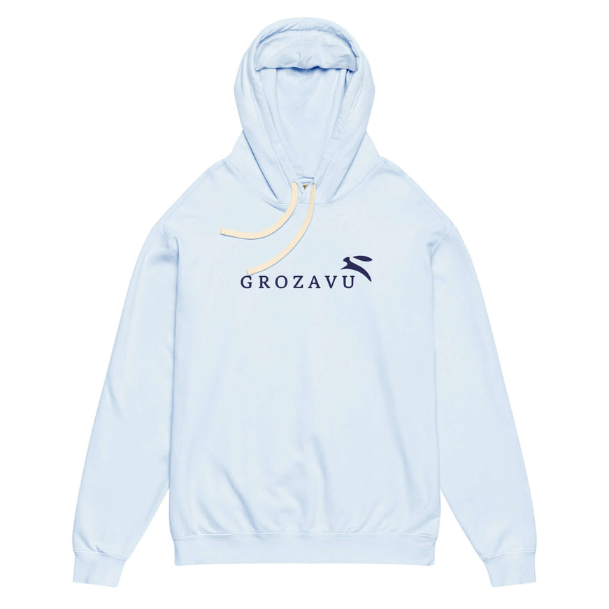 washed oversized hoodie with Grozavu logo