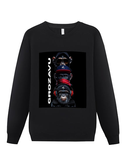 Pull graphique noir – Grozavu Primal Edition