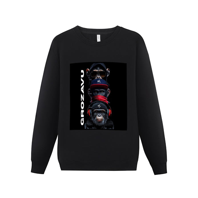 Black Graphic Sweater – Grozavu Primal Edition