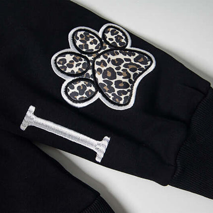 Sudadera con capucha forrada de felpa y orejas de leopardo