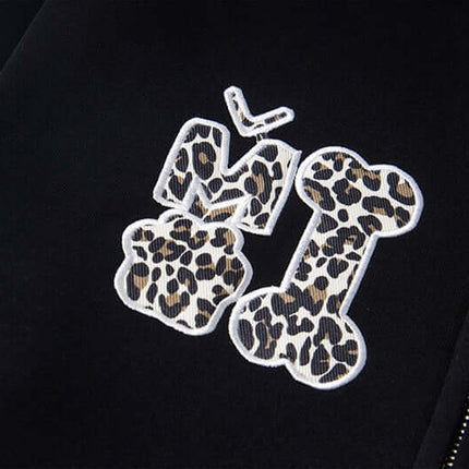 Sudadera con capucha forrada de felpa y orejas de leopardo