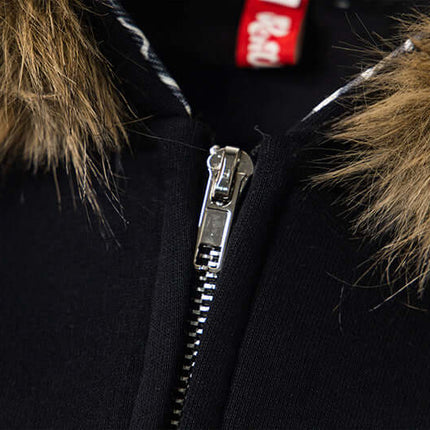 Sudadera con capucha forrada de felpa y orejas de leopardo