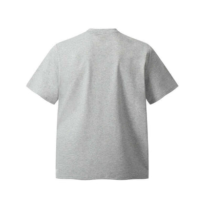 Back view of the Graffiti Letter Print TShirt – Loose Fit in grey, showcasing its relaxed style and classic design.