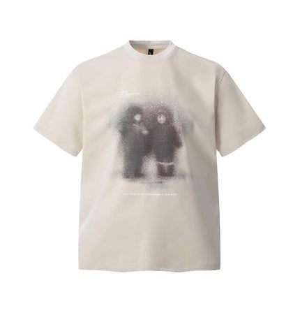 Graffiti Letter Print TShirt – Loose Fit featuring artistic print, relaxed fit, and classic round neckline.