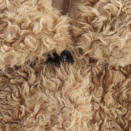 Collar Fur One-Piece Coat – Regular Fit featuring soft fur texture and classic collar design.