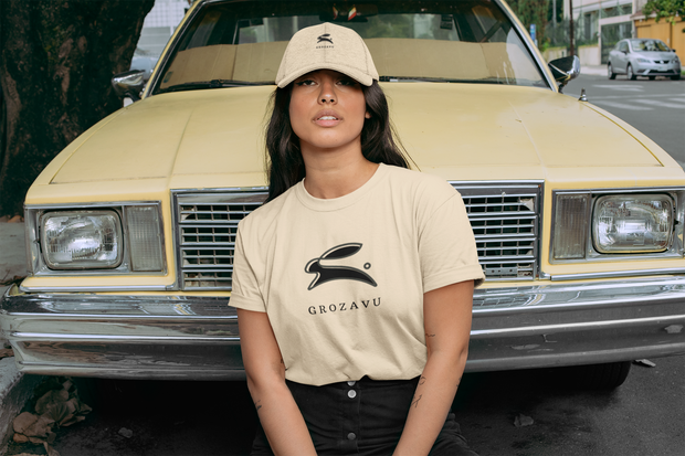 Grozavu T-shirt design with Paris-inspired bold graphic and logo