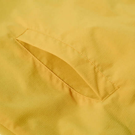 Retro Hooded Zip Jacket – Loose Fit showcasing stylish yellow fabric and pocket detail.