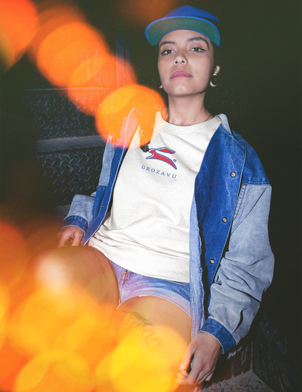 Flat lay of Grozavu cotton tees in multiple color options