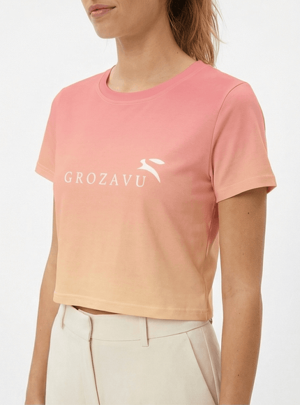Urban-Chic Crop Top by Grozavu - Fabric Display (Pos 3)