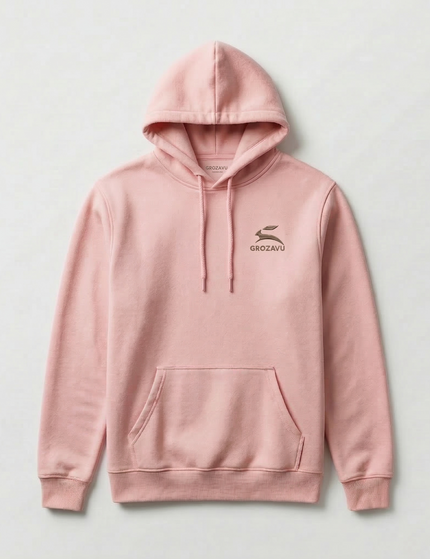 Diverse group of models showcasing Grozavu casual streetwear apparel in downtown.